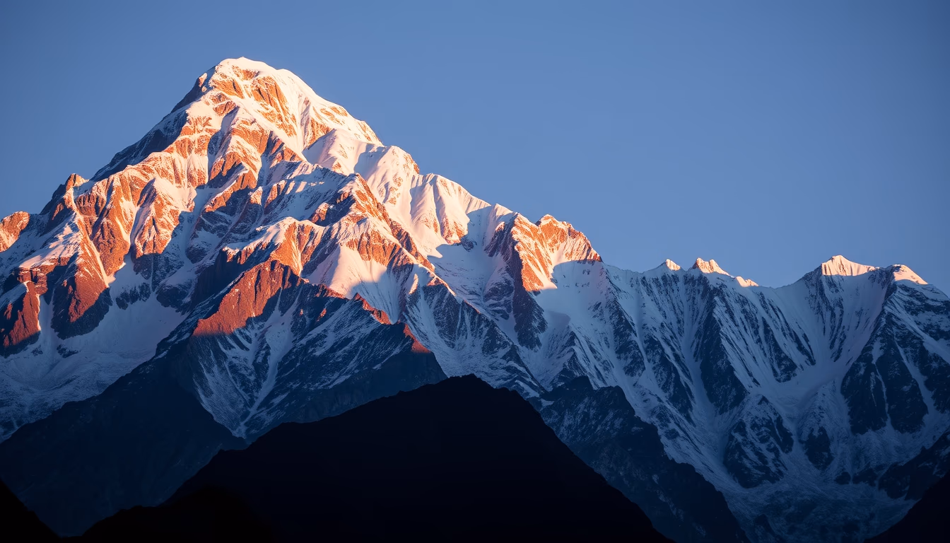 mountains everest base in editorial style