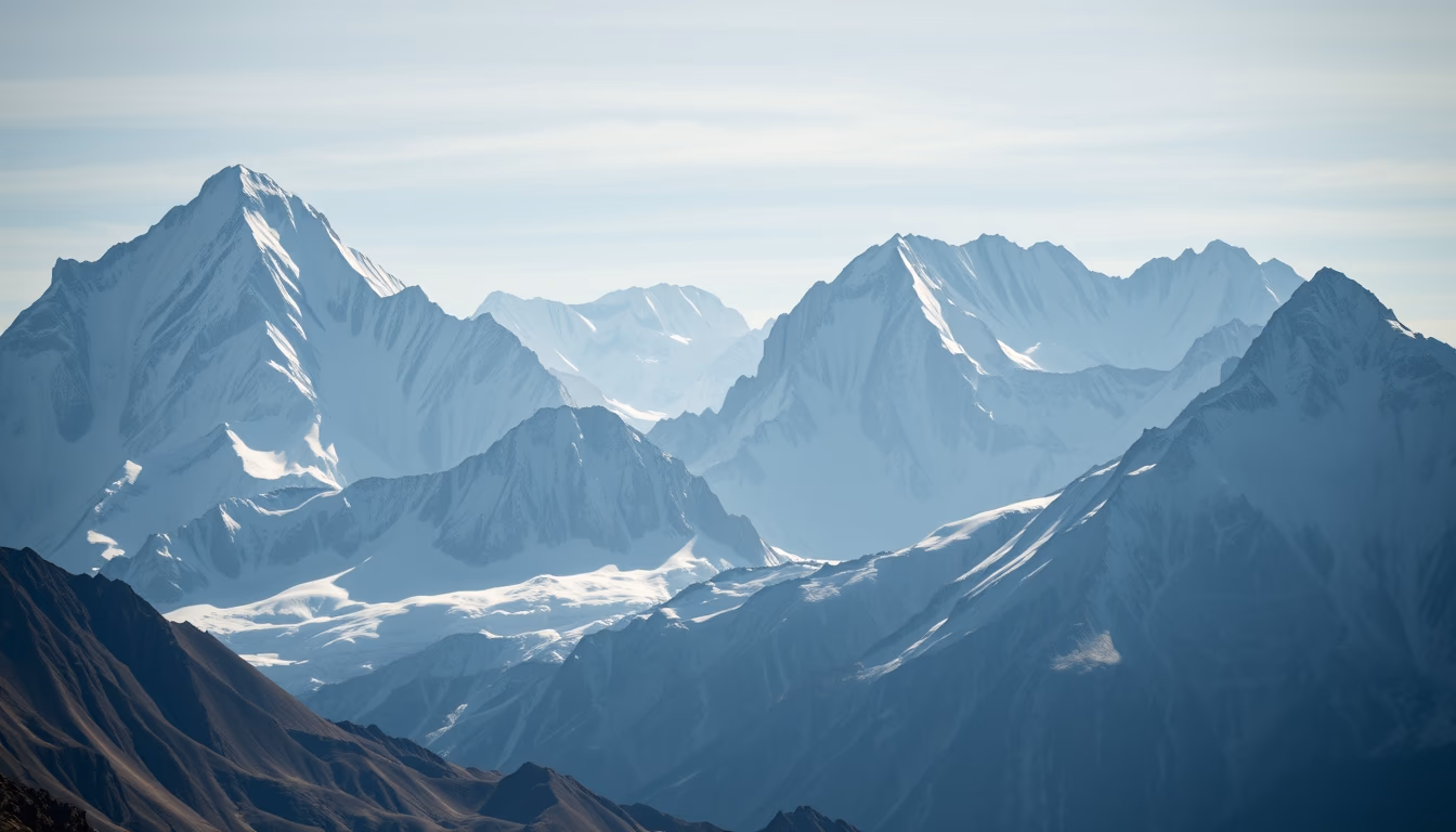 mountains everest base in editorial style