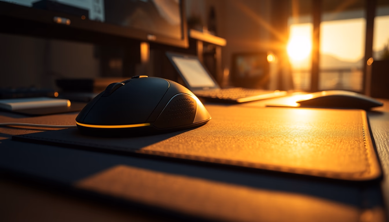 mousepad with mouse macro in editorial style