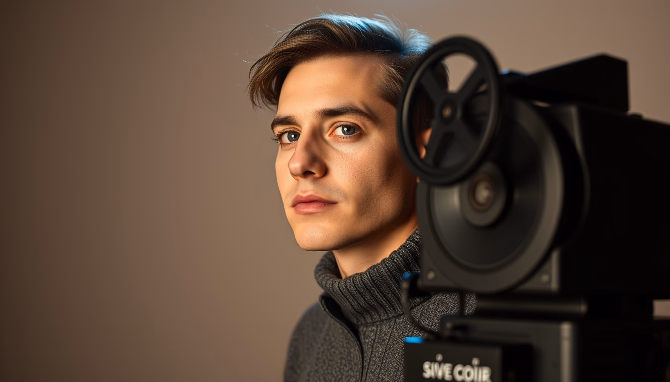 Movie projector running 8mm em estilo editorial