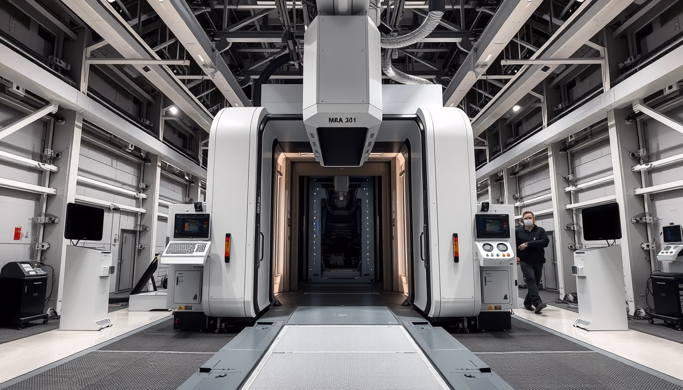 mri machine gantry in editorial style