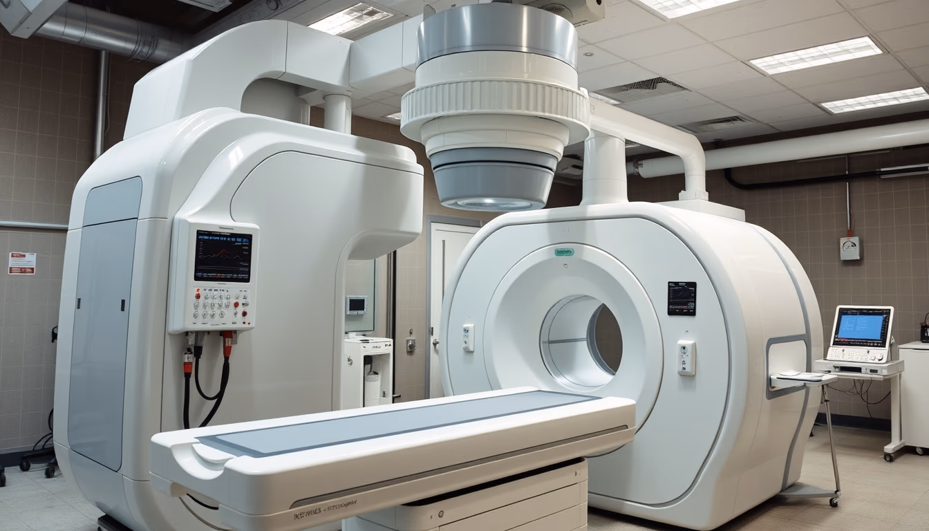 mri machine gantry in editorial style