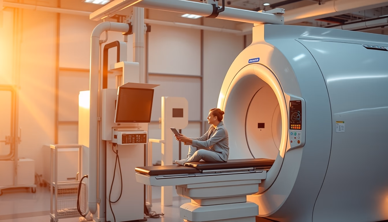 mri machine gantry in editorial style