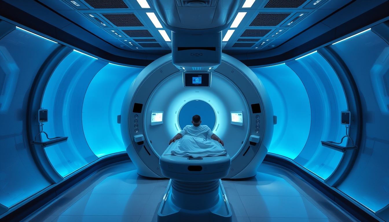 mri scanner machine modern in editorial style