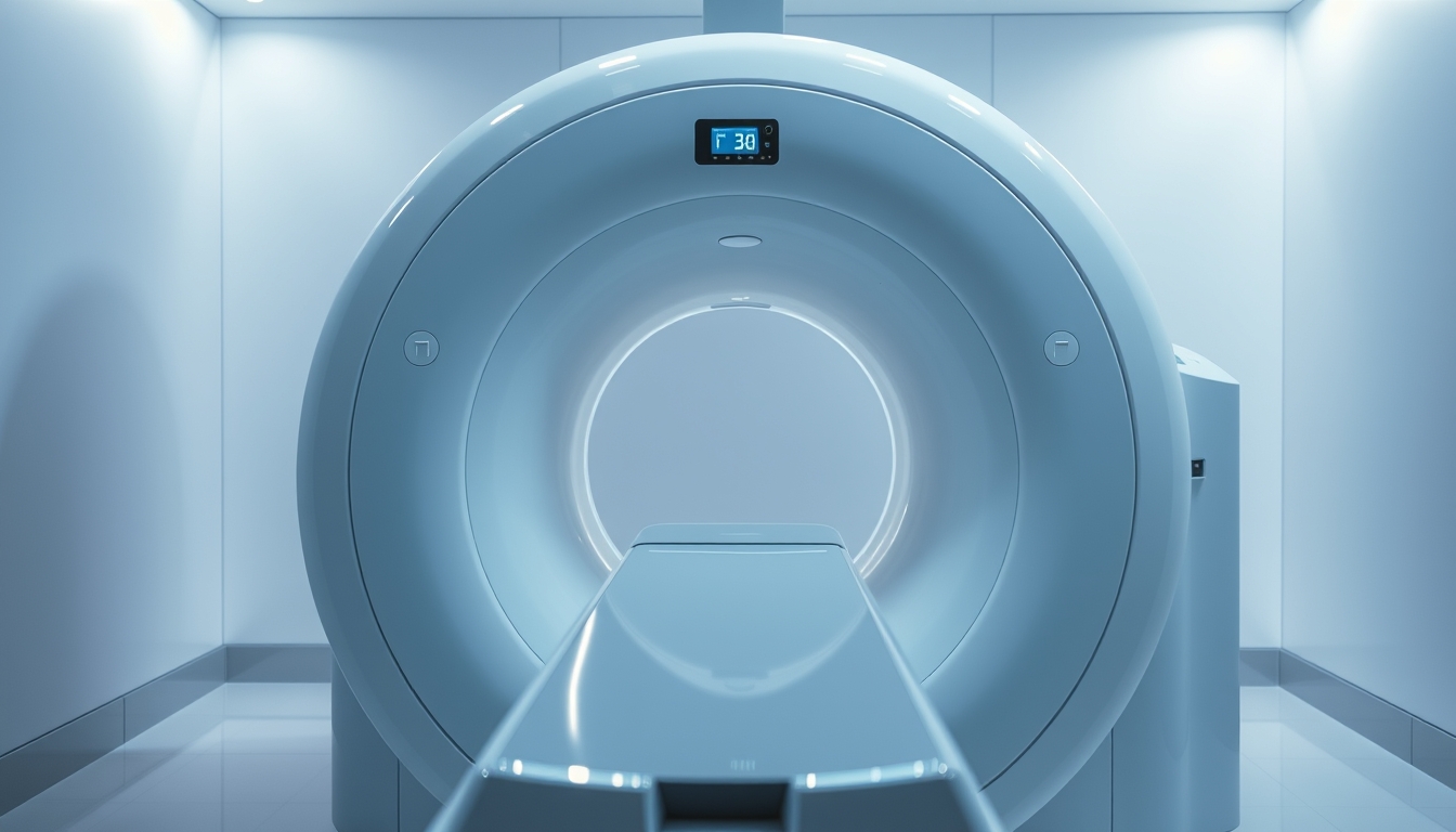 mri scanner machine modern in editorial style