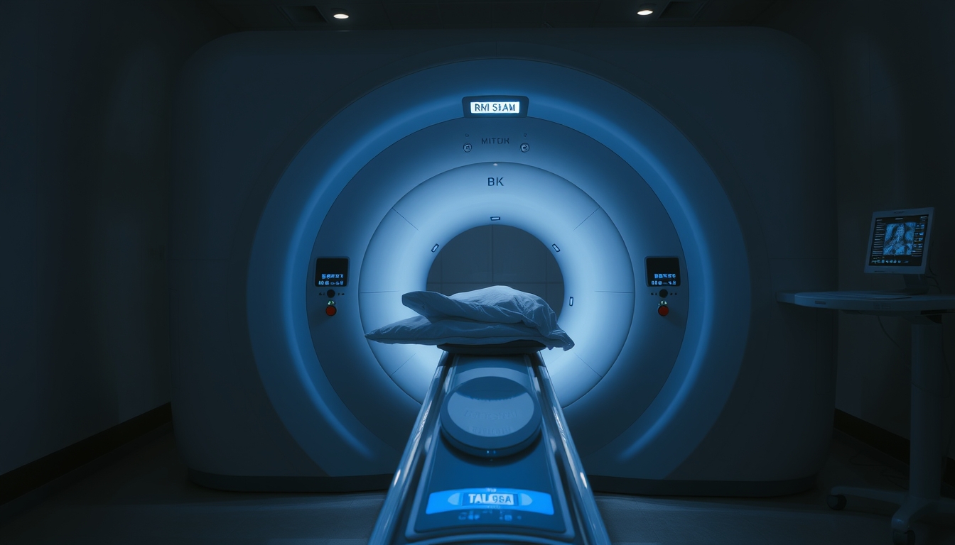 mri scanner machine modern in editorial style