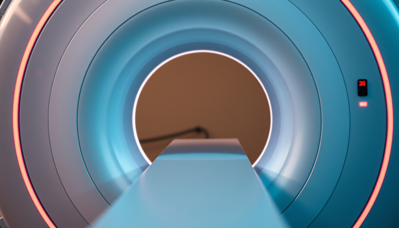 mri scanner machine modern in editorial style