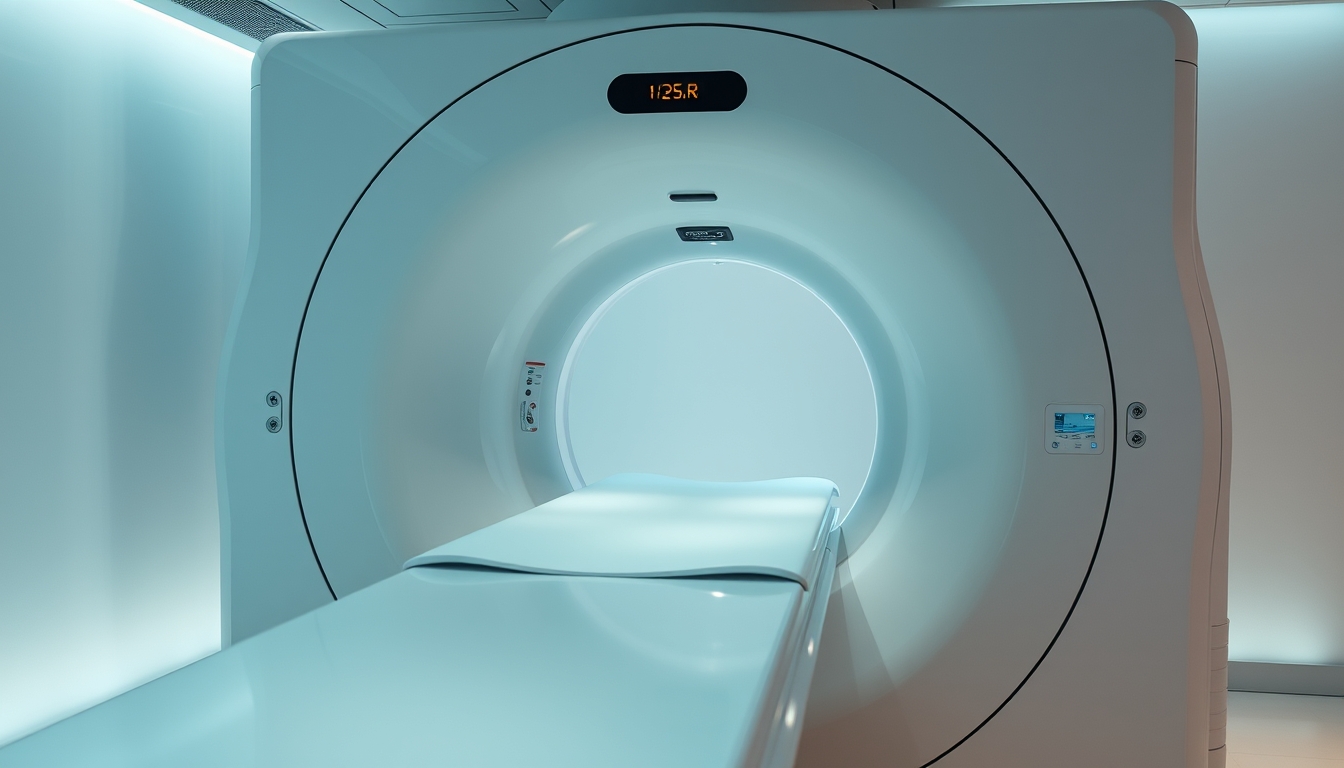 mri scanner machine modern in editorial style