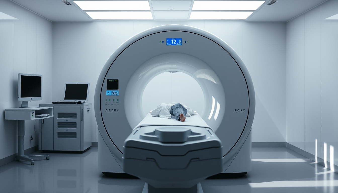 mri scanner machine modern in editorial style