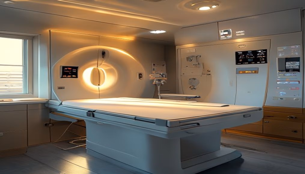 mri scanner machine modern in editorial style