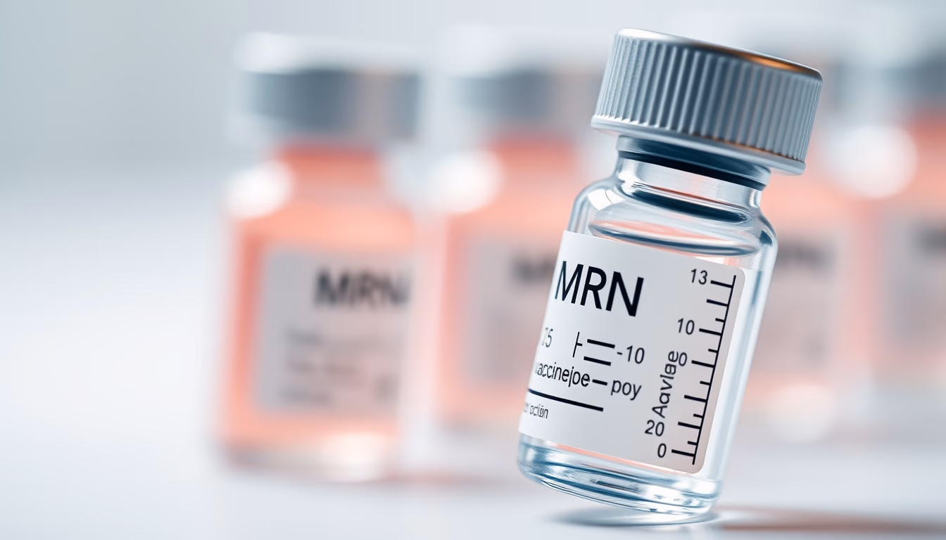 mrna vaccine vial closeup in editorial style