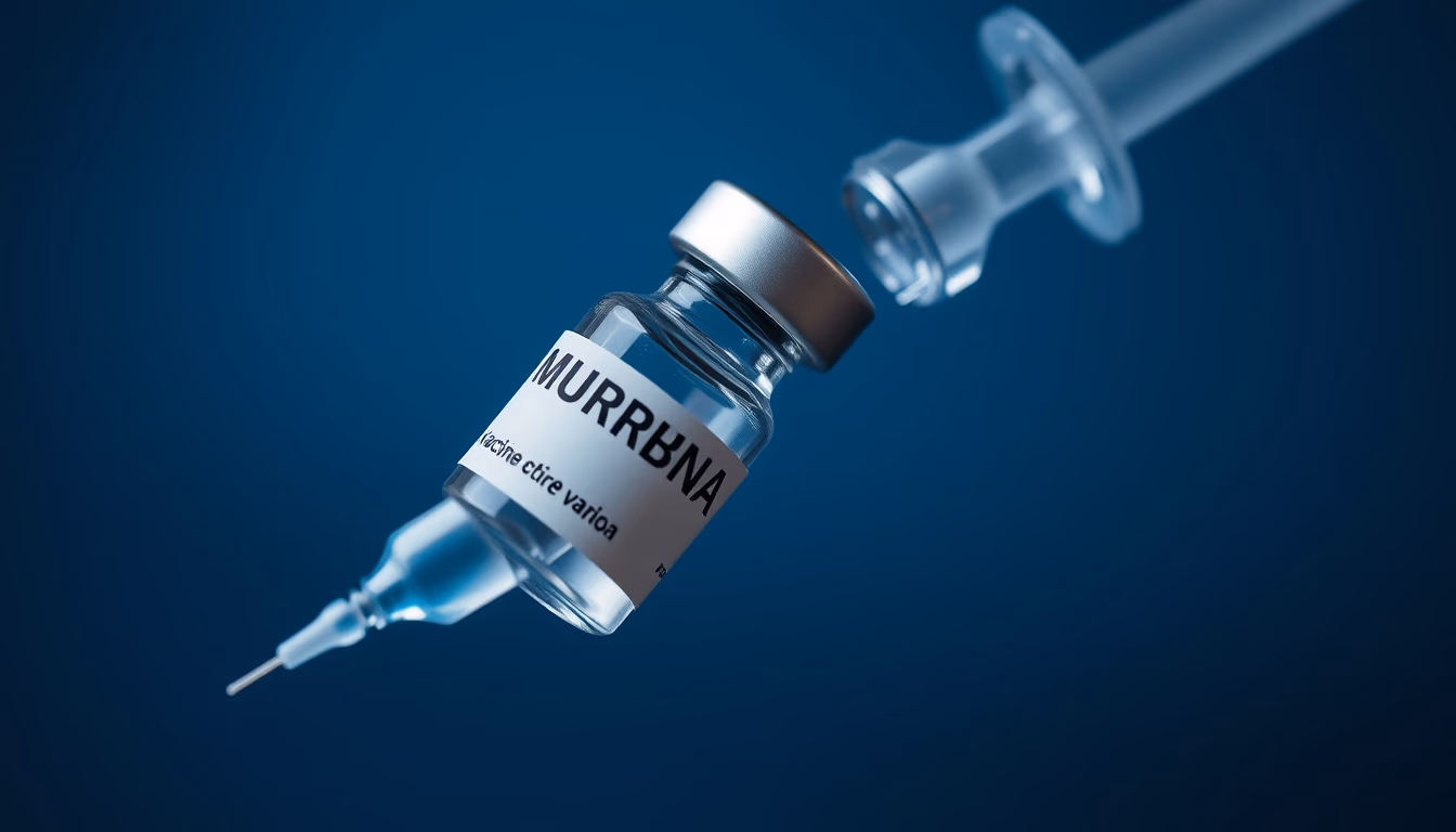 mrna vaccine vial closeup in editorial style