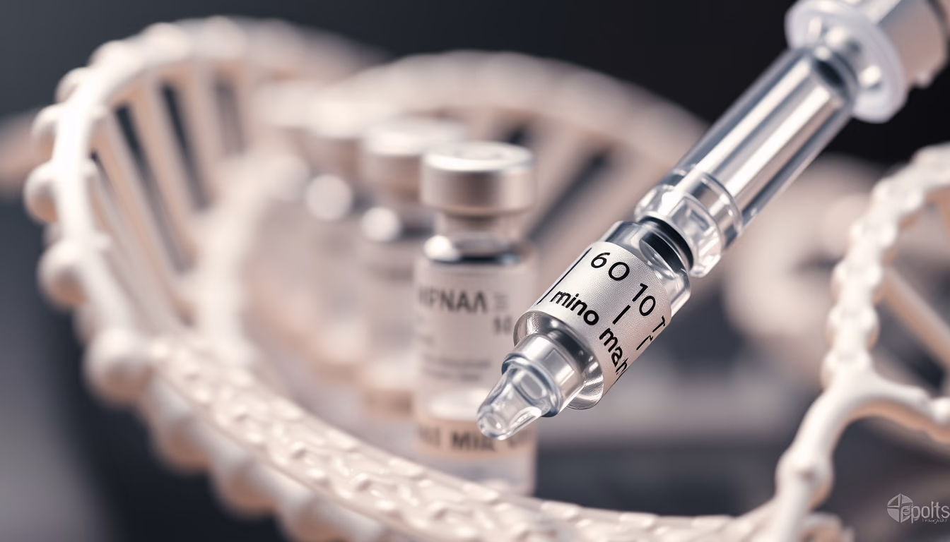 mrna vaccine vial closeup in editorial style