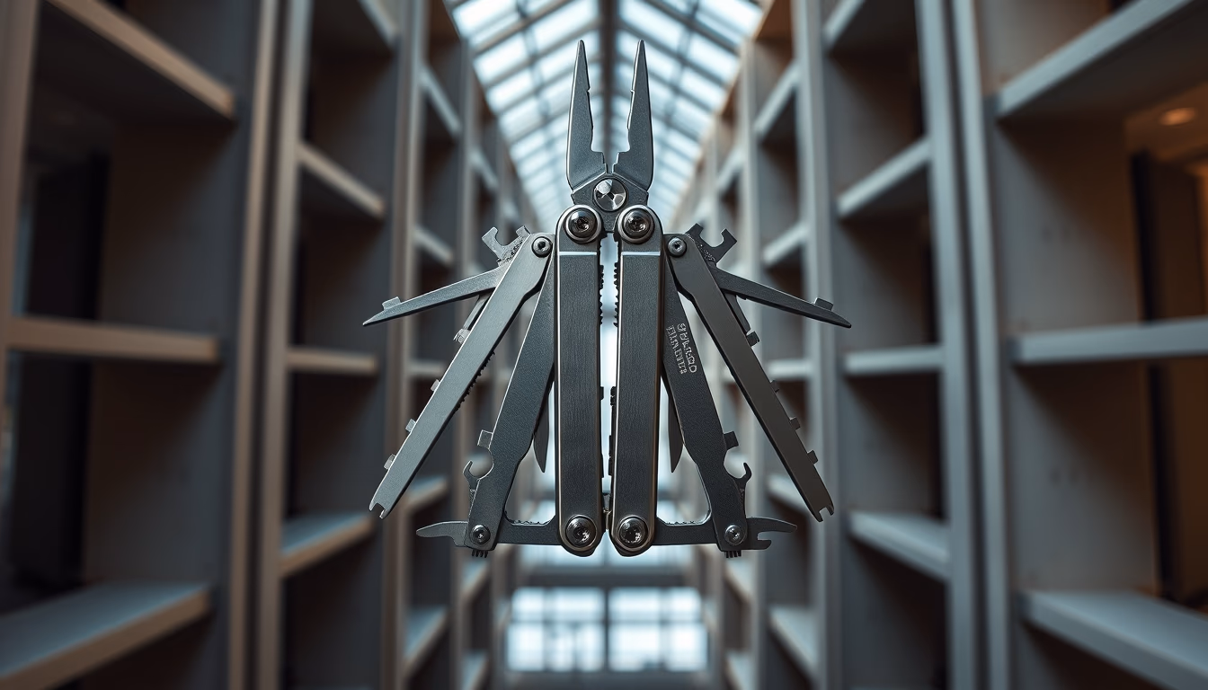 multitool leatherman in editorial style