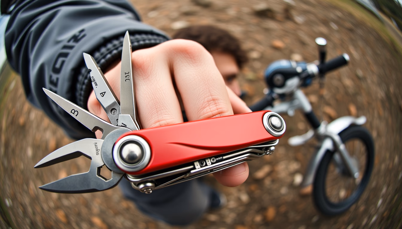 multitool leatherman in editorial style