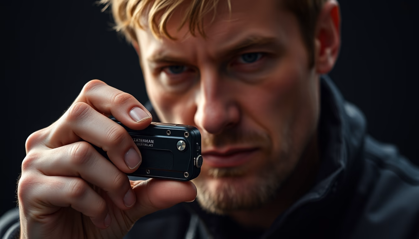 multitool leatherman in editorial style