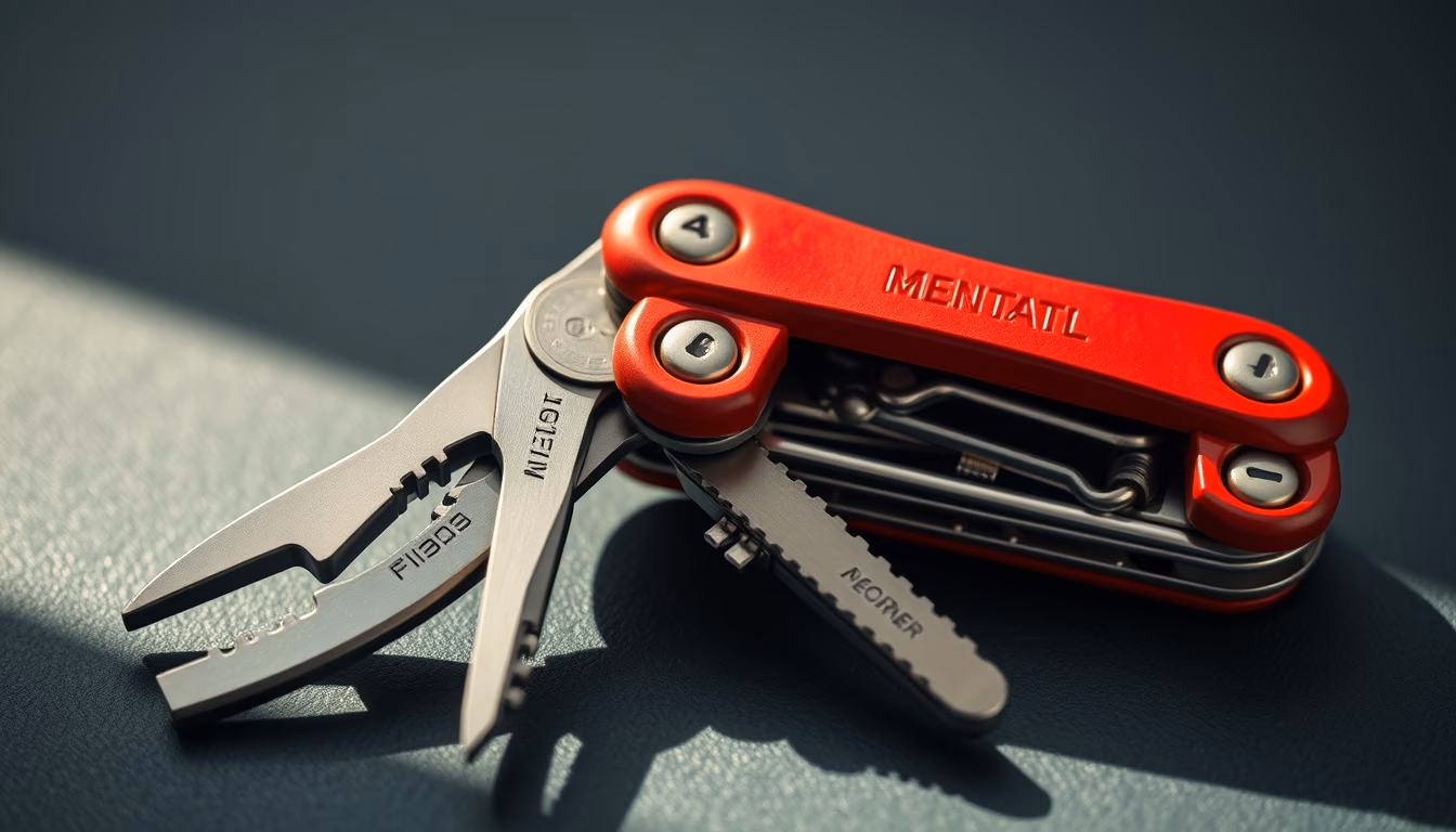 multitool leatherman in editorial style