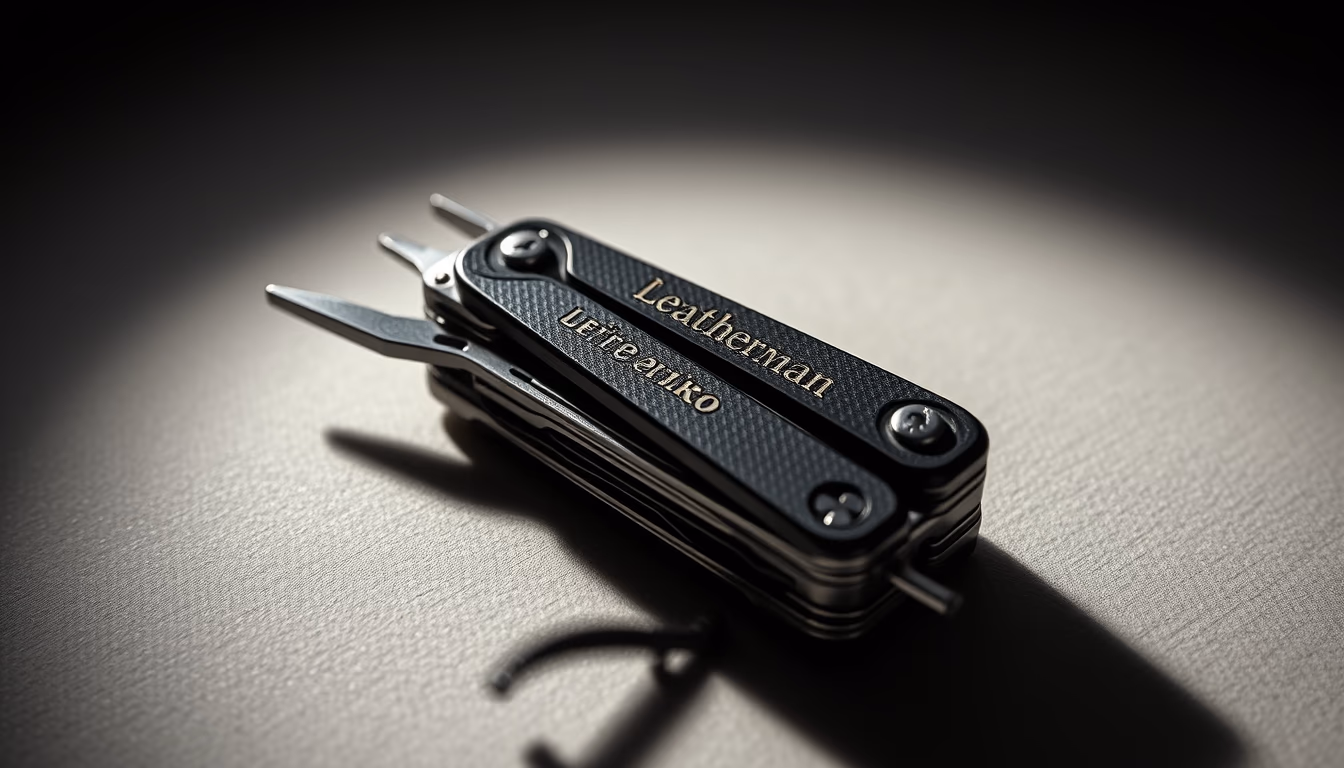 multitool leatherman in editorial style