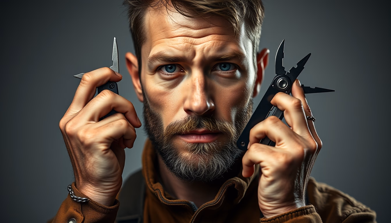 multitool leatherman in editorial style