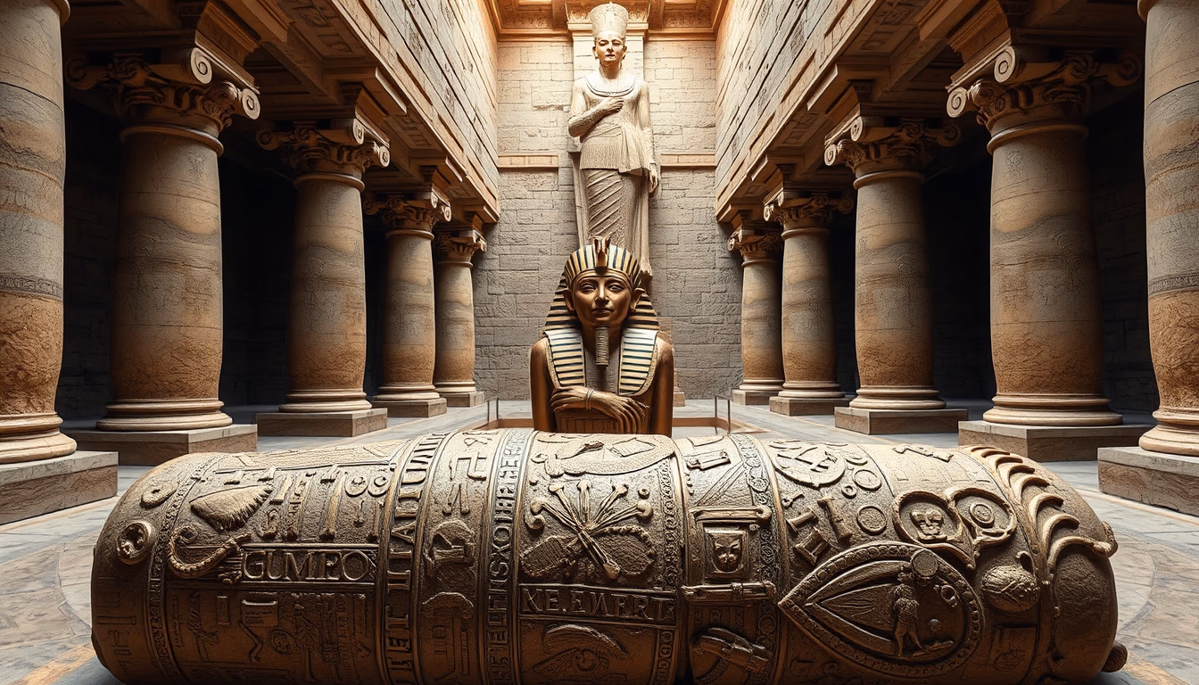 mummy sarcophagus egypt in editorial style