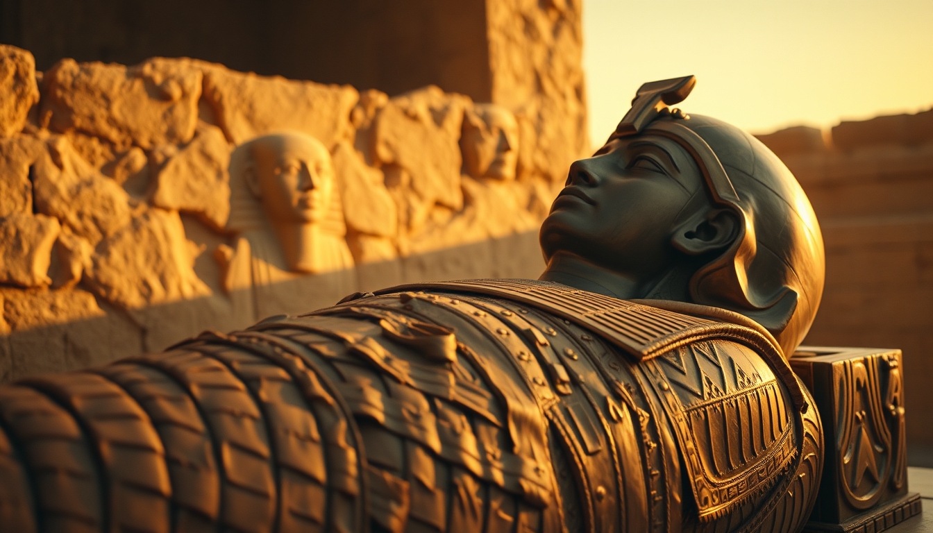 mummy sarcophagus egypt in editorial style