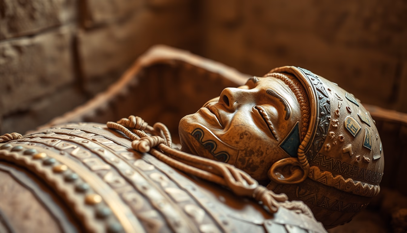 mummy sarcophagus egypt in editorial style