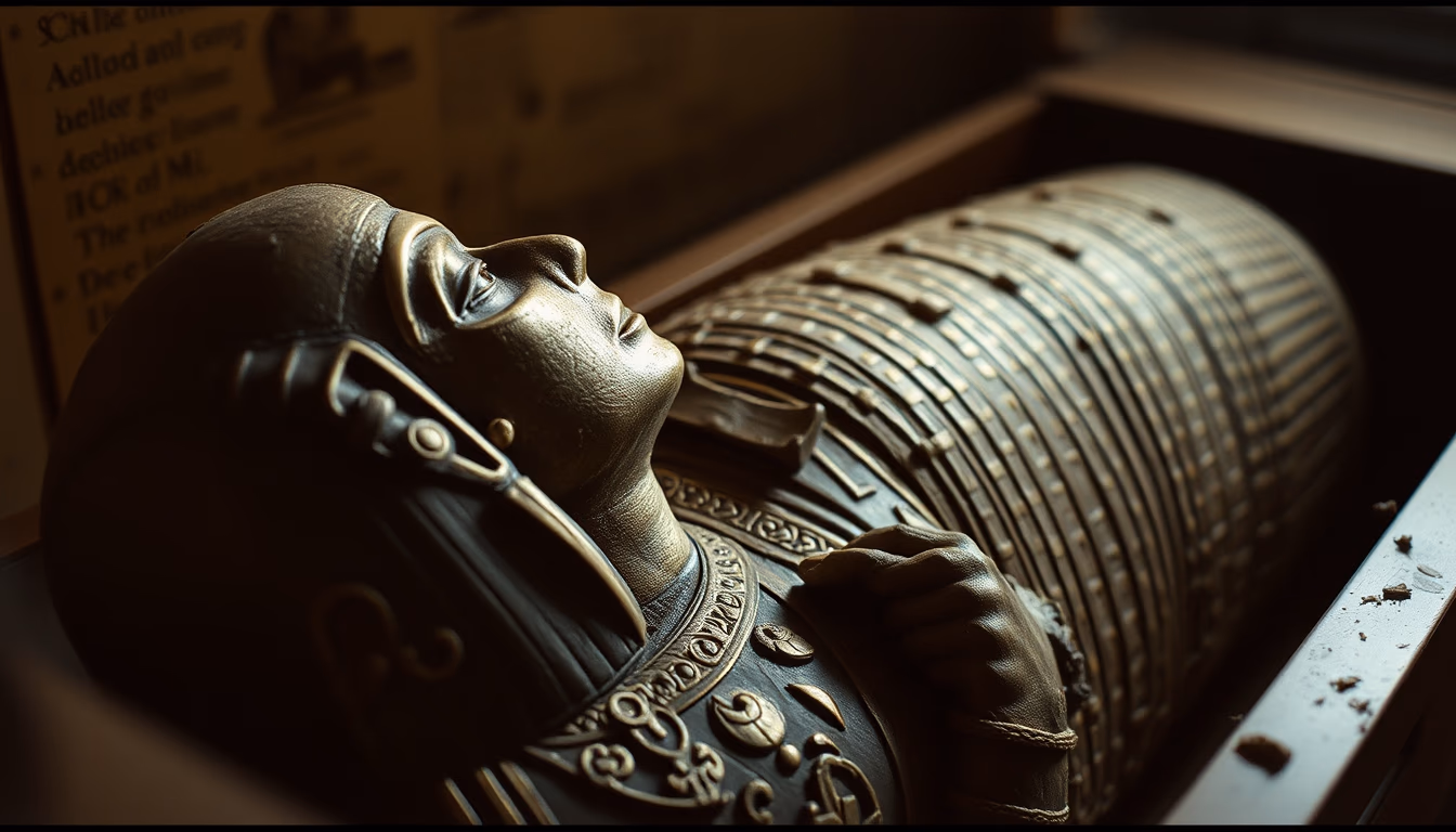 mummy sarcophagus egypt in editorial style