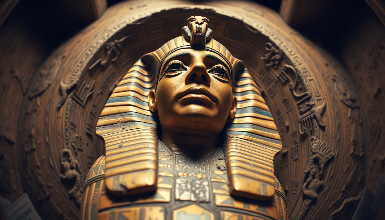 mummy sarcophagus egypt in editorial style