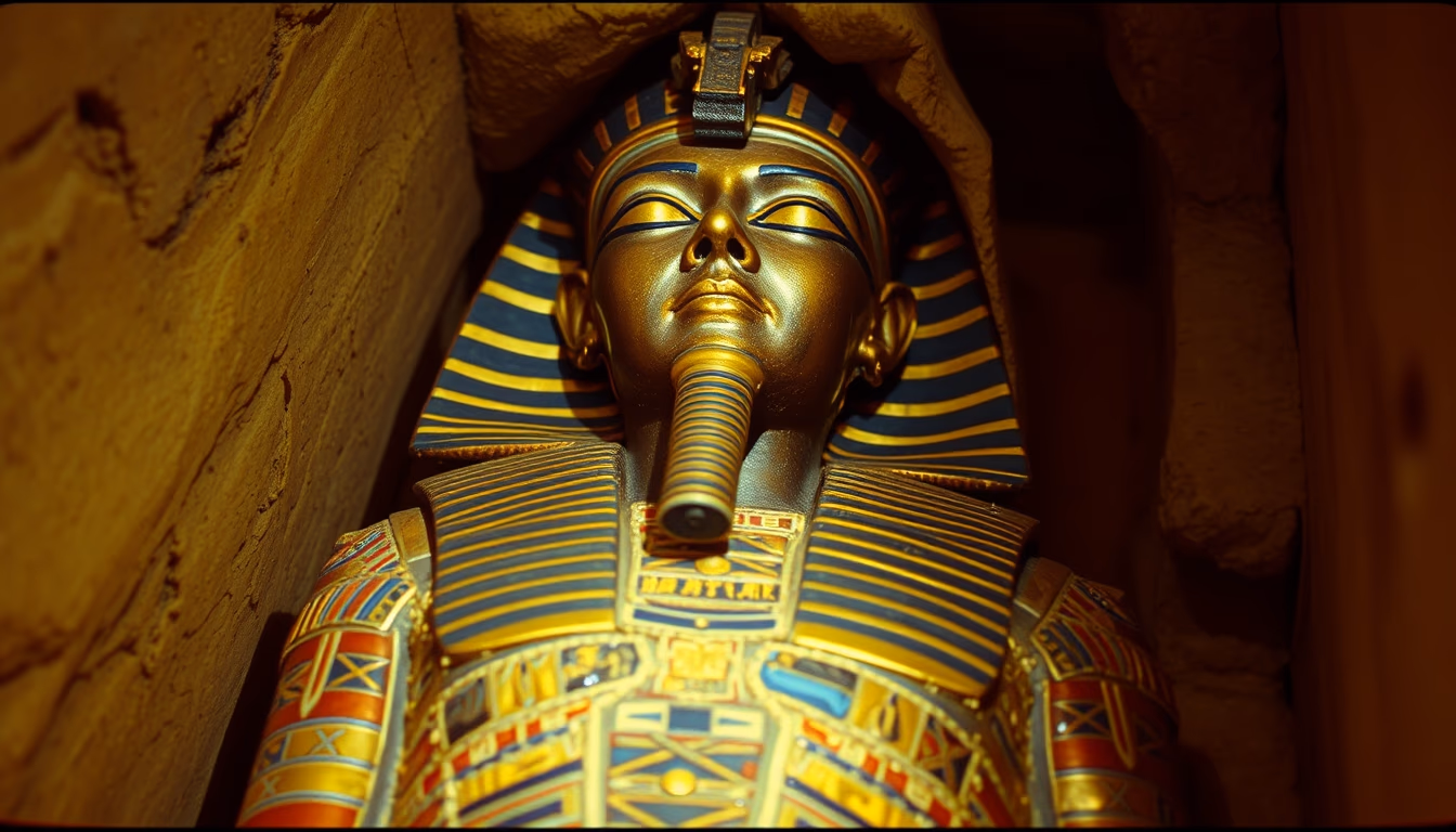 mummy sarcophagus egypt in editorial style