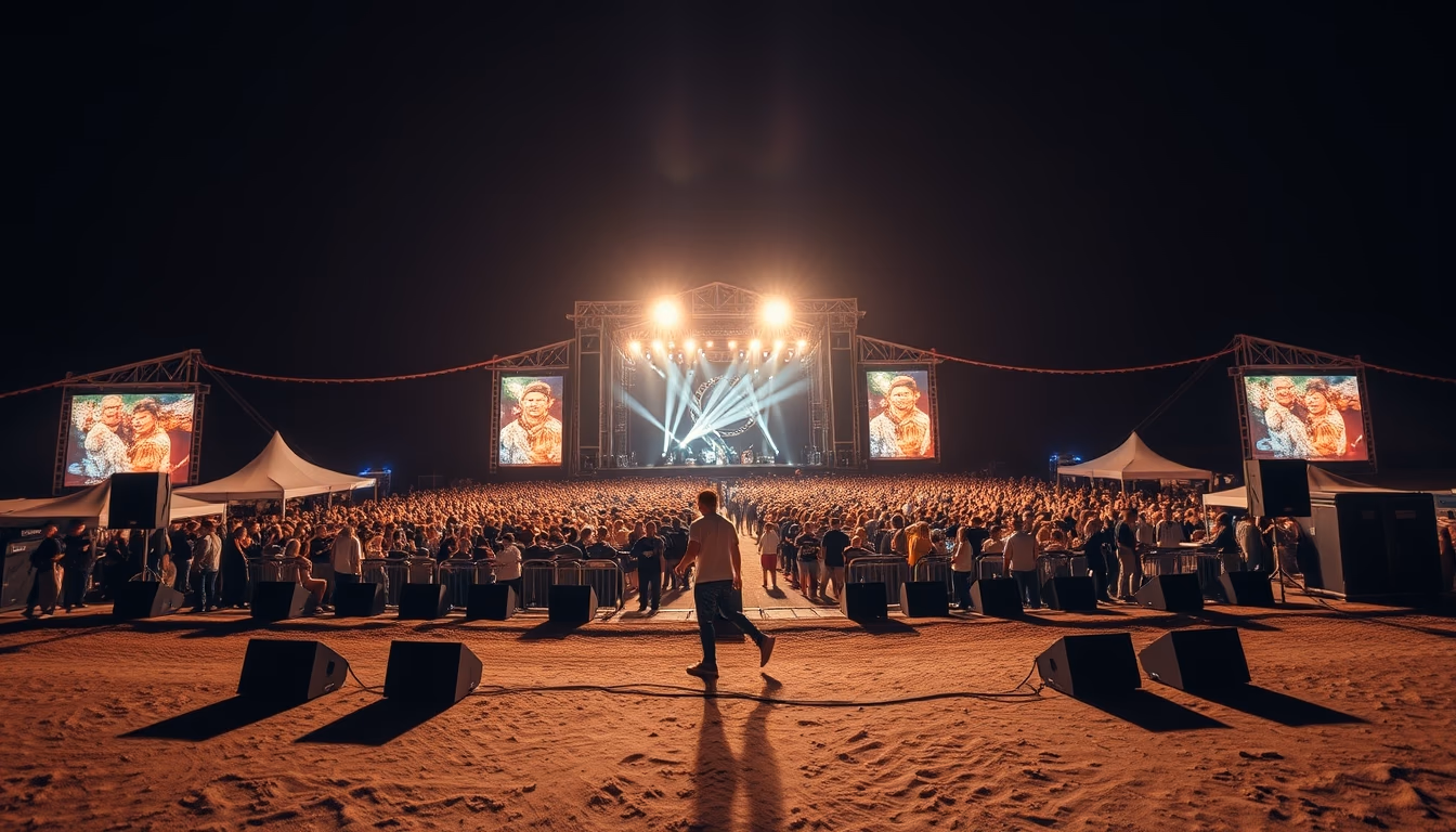 Music festival empty grounds em estilo editorial