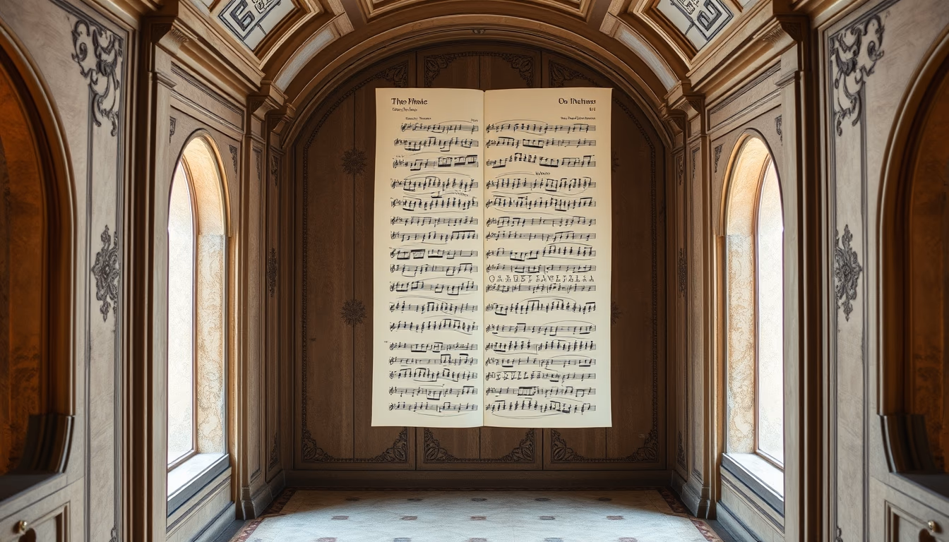 music sheet handwritten antique in editorial style
