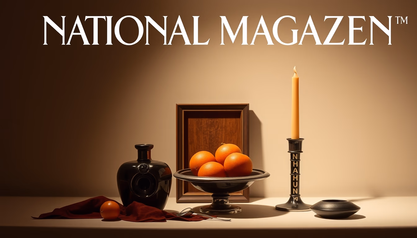 national magazine 1920s cover in editorial style