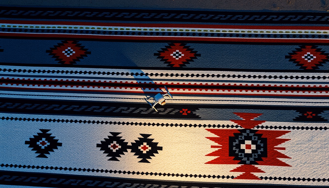 navajo blanket pattern in editorial style