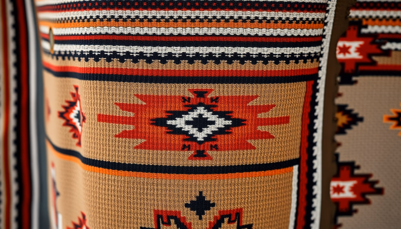 navajo blanket pattern in editorial style