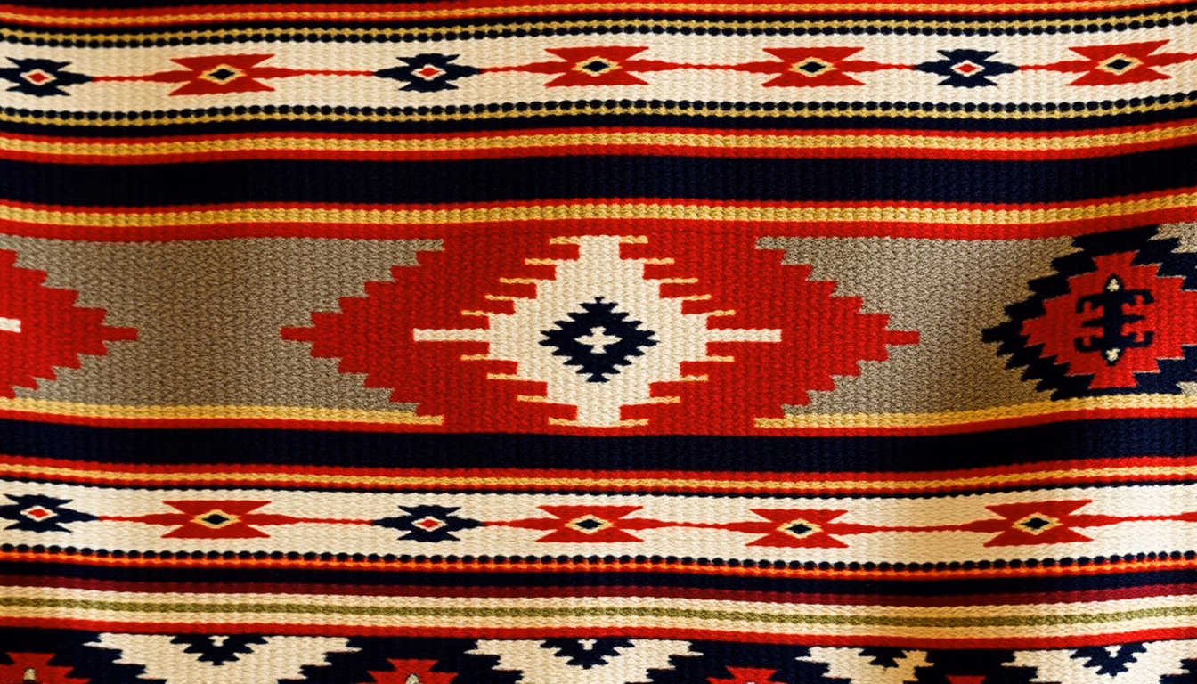 navajo blanket pattern in editorial style