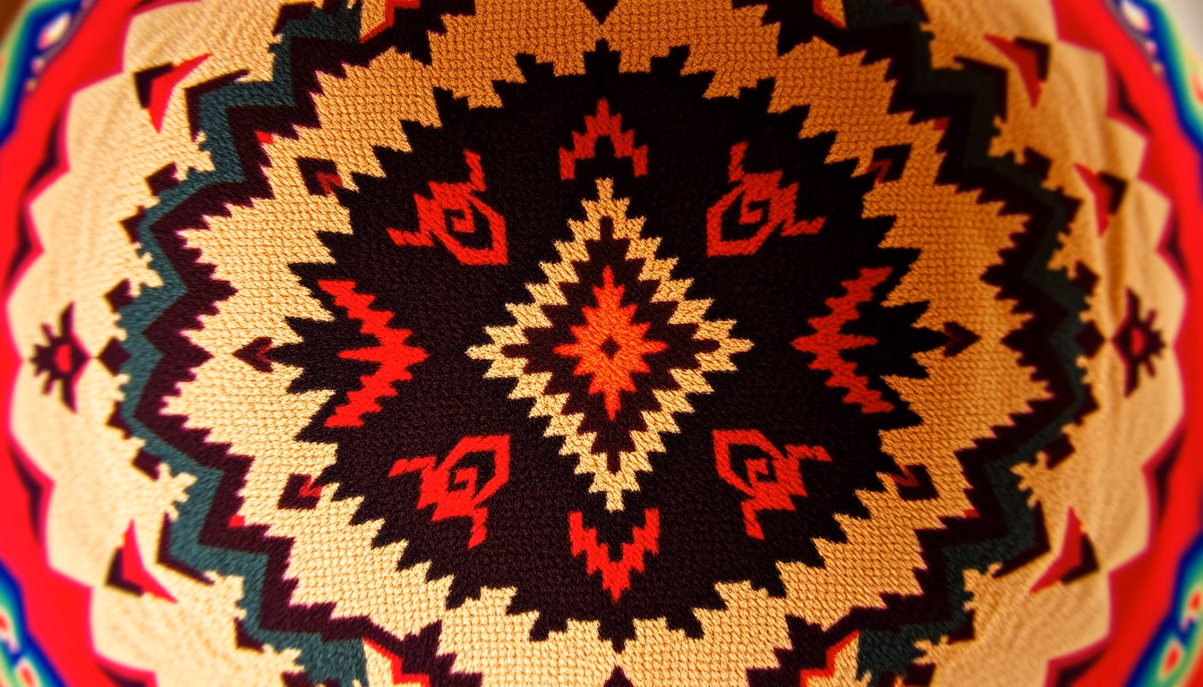 navajo blanket pattern in editorial style
