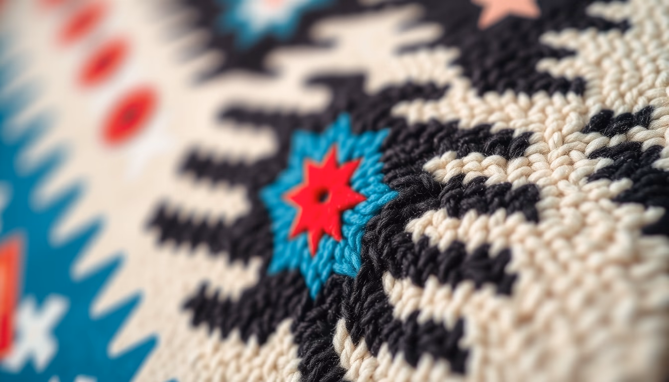 navajo blanket pattern in editorial style