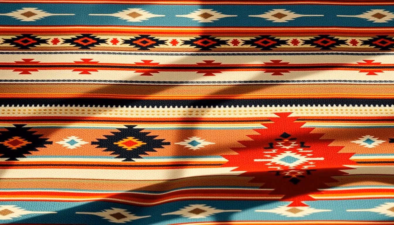 navajo blanket pattern in editorial style