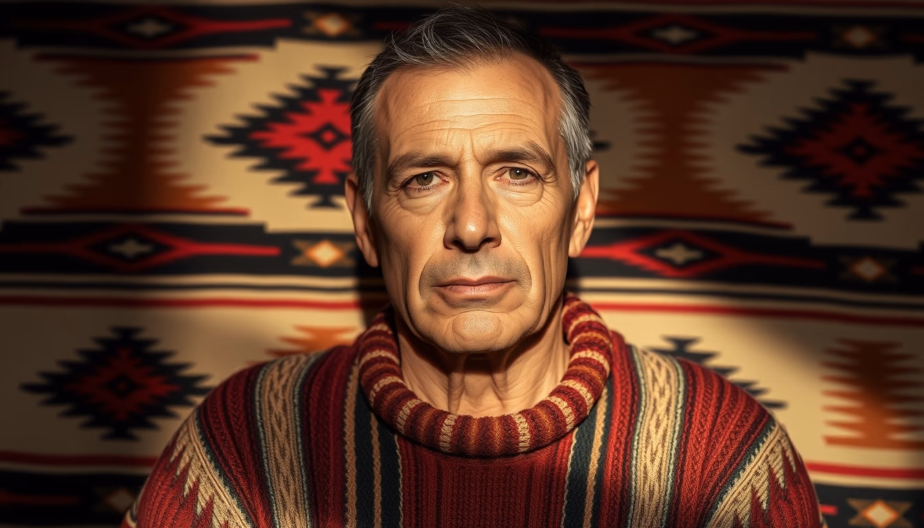 navajo blanket pattern in editorial style