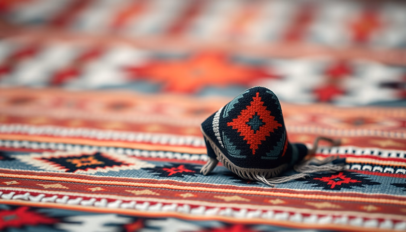 navajo blanket pattern in editorial style