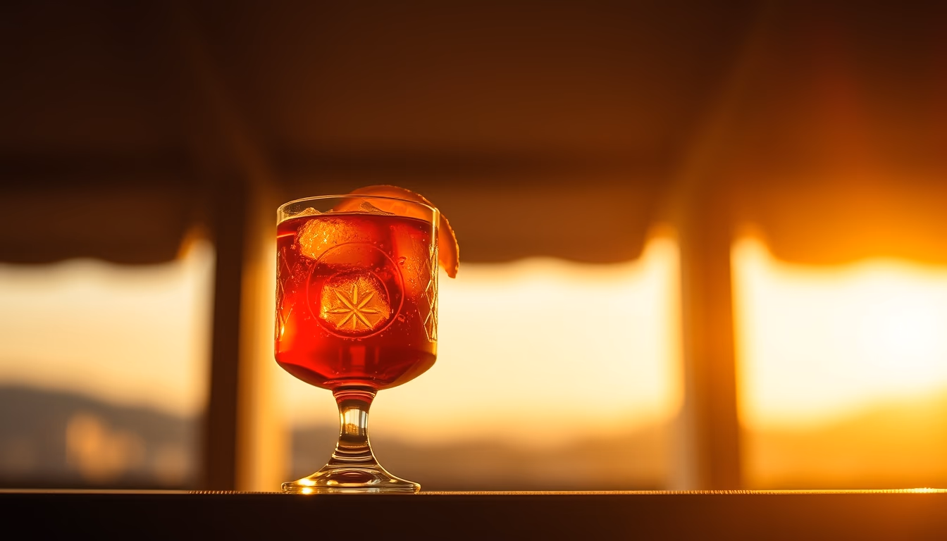 negroni red orange in editorial style