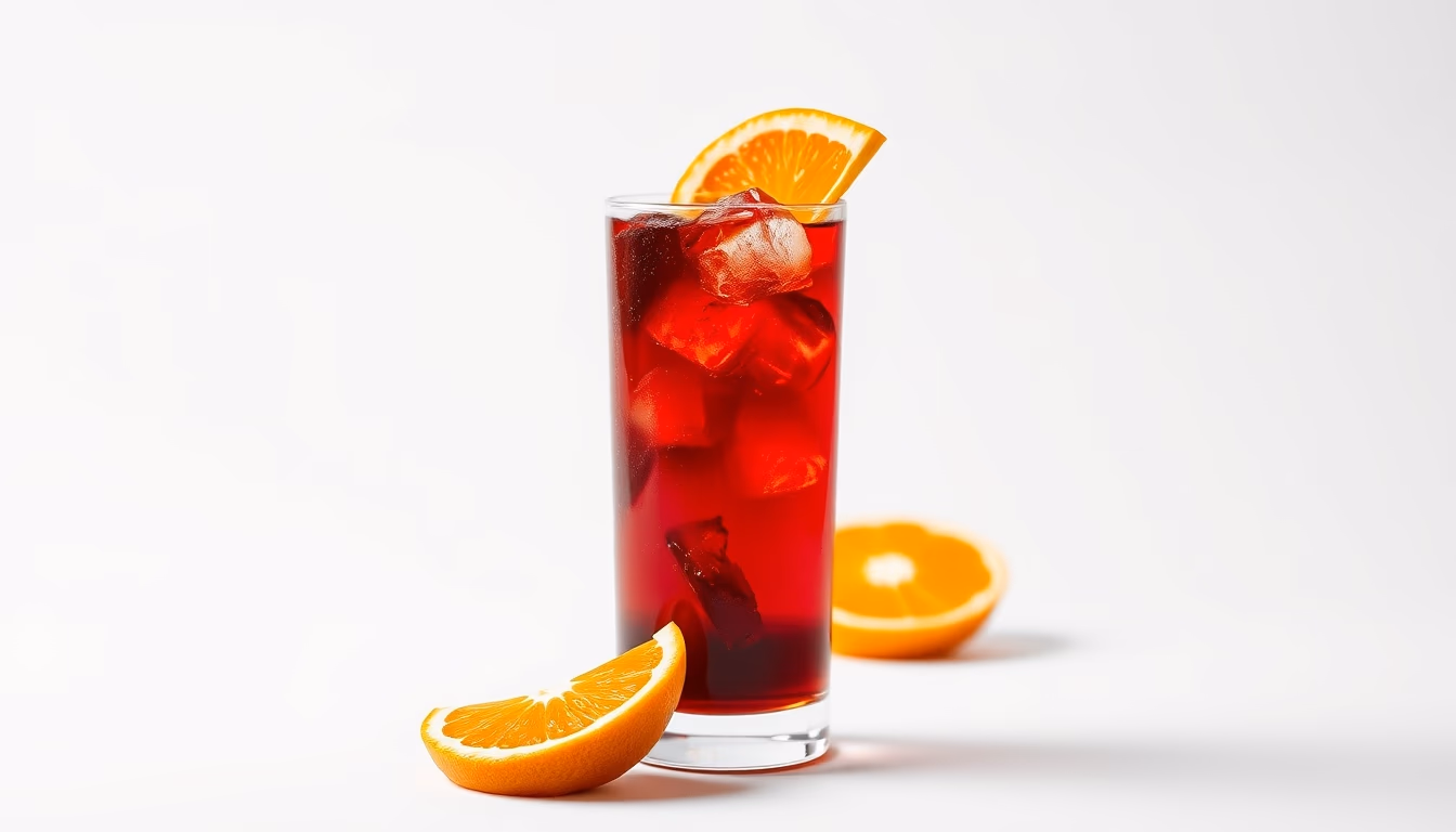 negroni red orange in editorial style