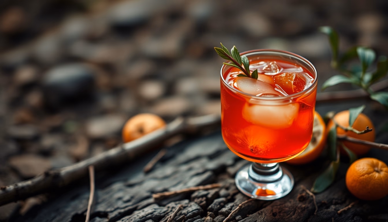 negroni red orange in editorial style
