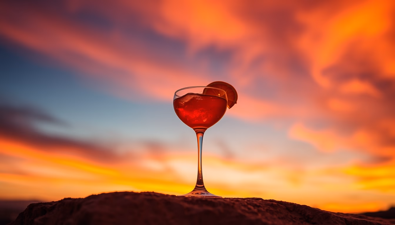 negroni red orange in editorial style