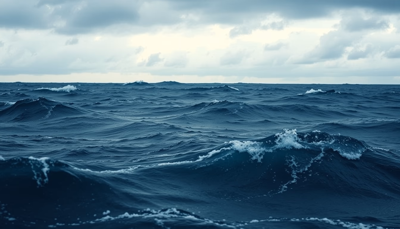 neptune deep blue storms in editorial style