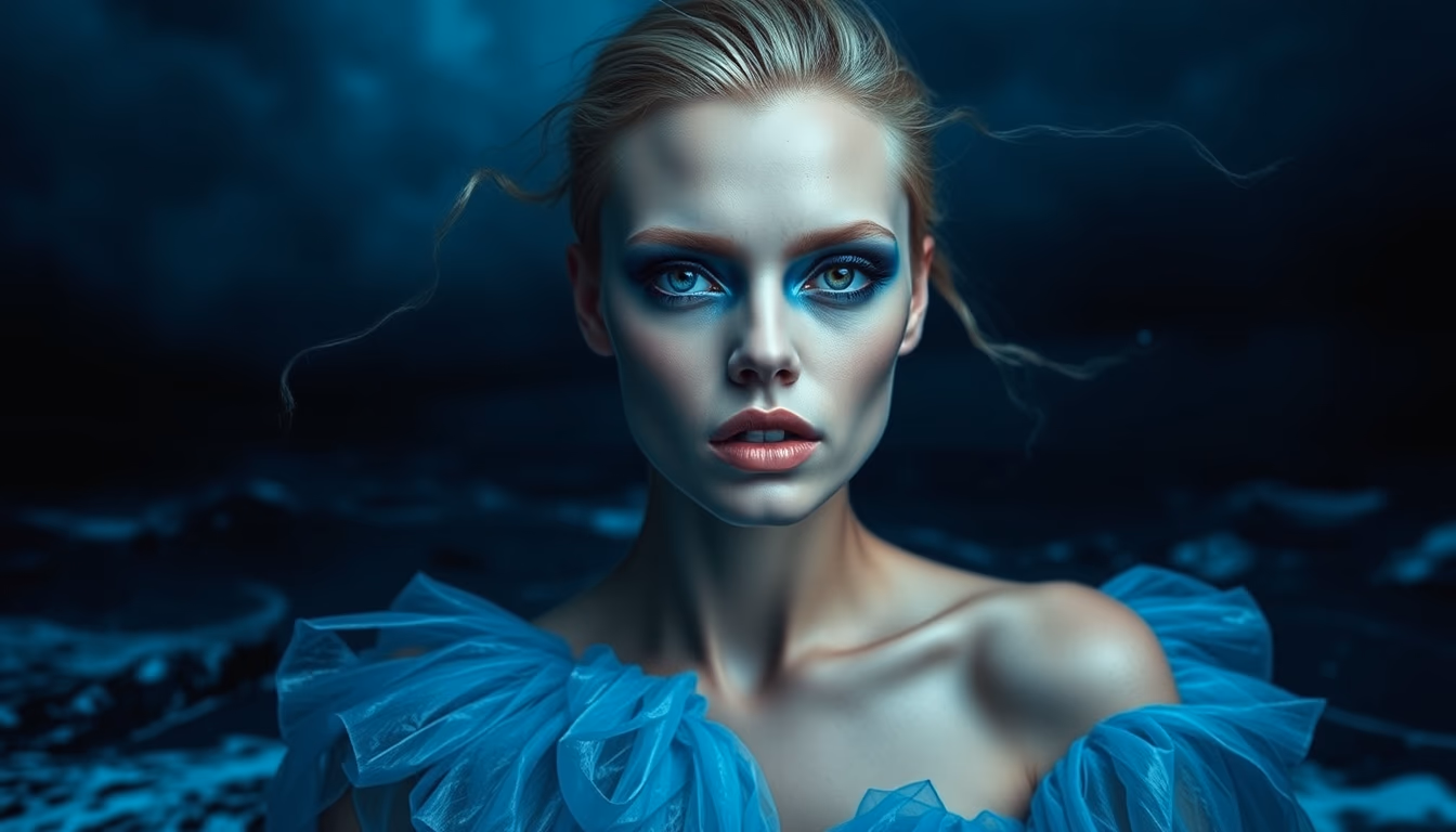 neptune deep blue storms in editorial style