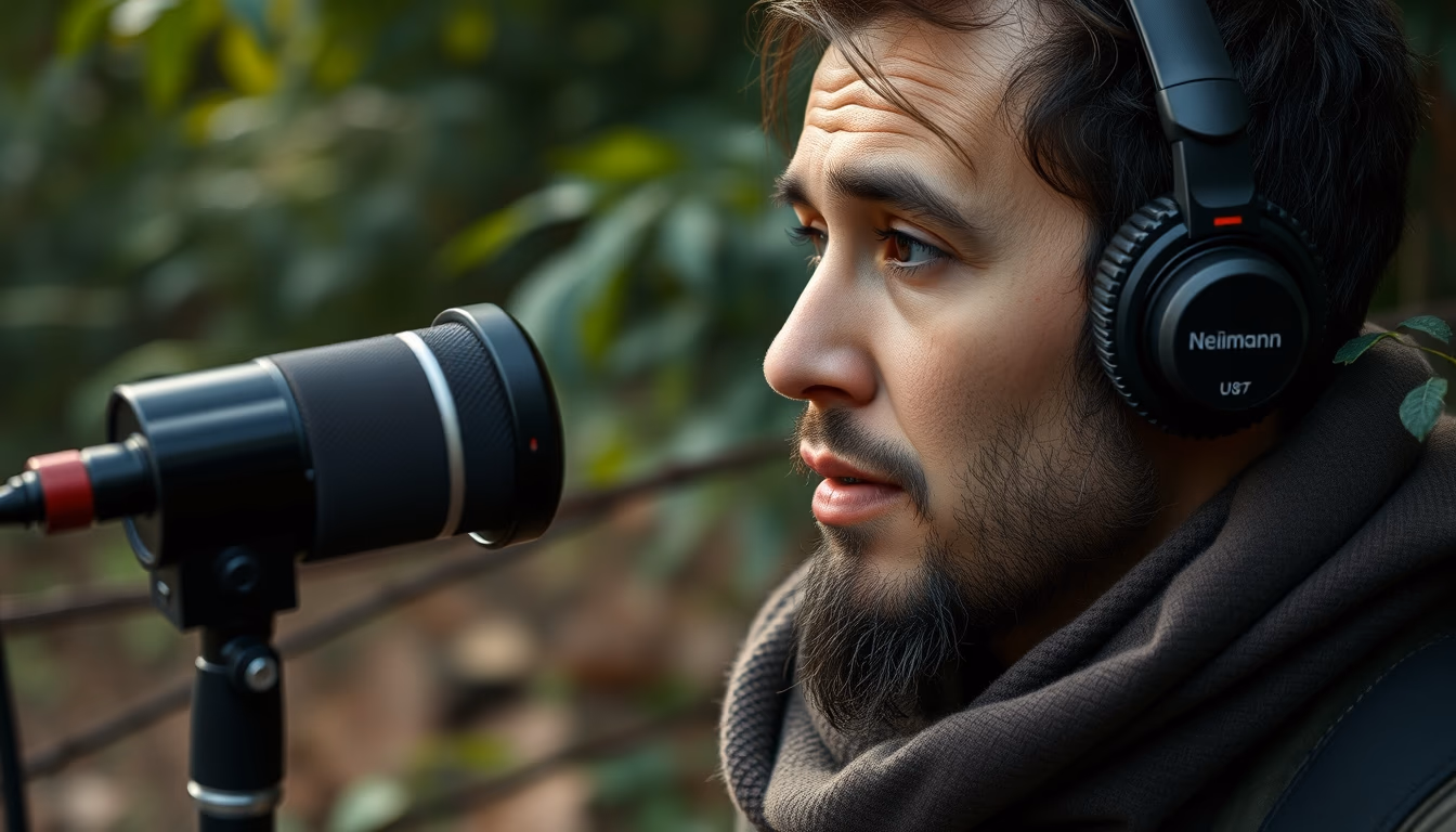 neumann u87 mic in editorial style