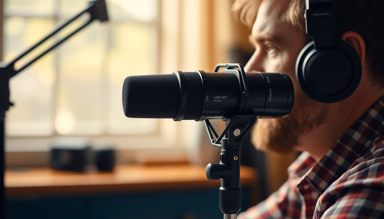 neumann u87 mic in editorial style