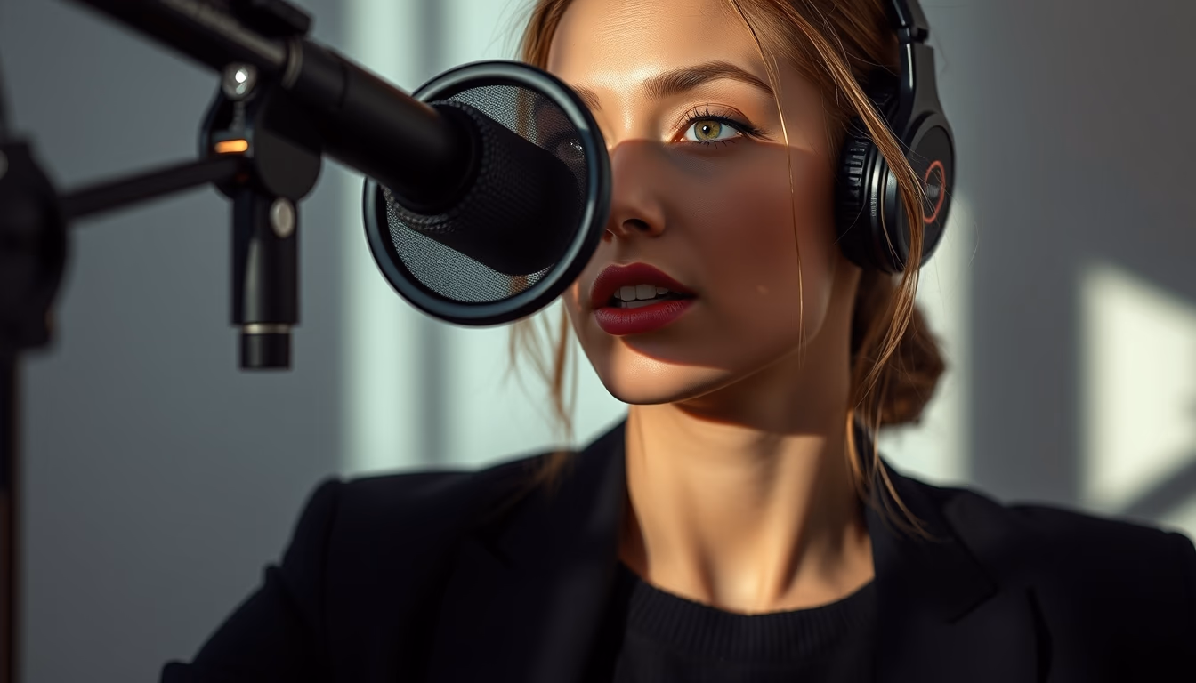 neumann u87 mic in editorial style