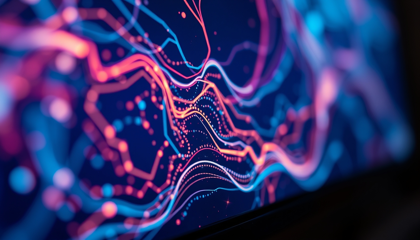 NFT art on transparent OLED screen in editorial style